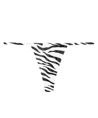 Bonjour Sleep Satin Thong: Black and White Zebra