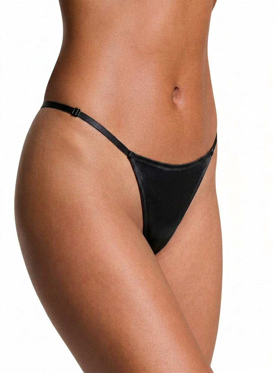 Bonjour Sleep Satin Thong: Black