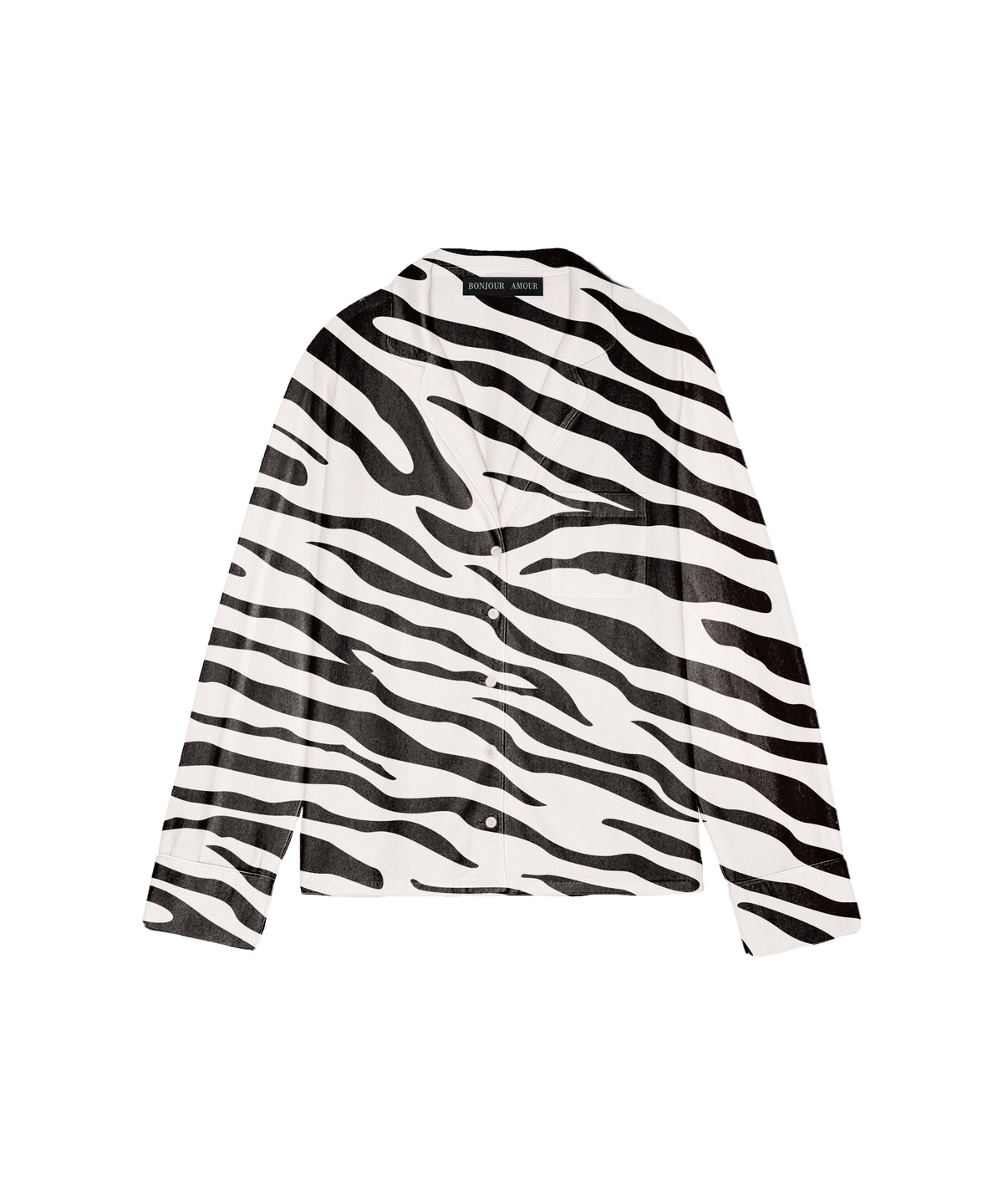 Bonjour Oversized Sleep Shirt: Zebra