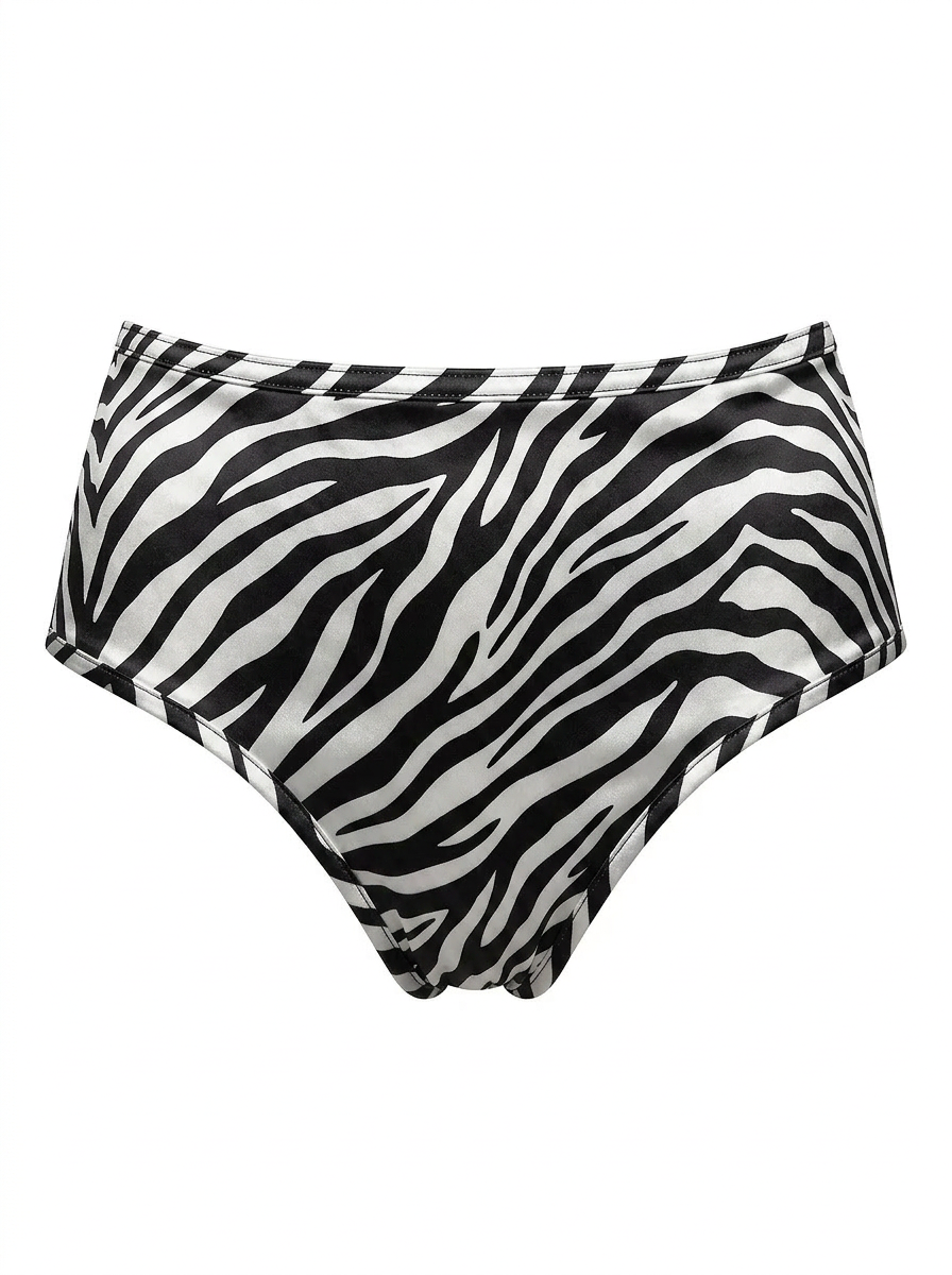 Bonjour Sleep Satin Highwaisted Panties: Zebra