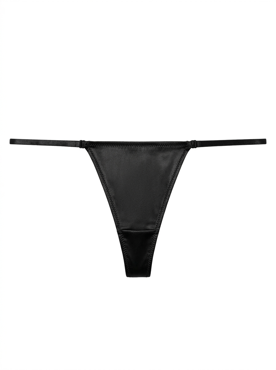 Bonjour Sleep Satin Thong: Black