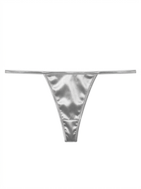 Bonjour Sleep Satin Thong: Silver