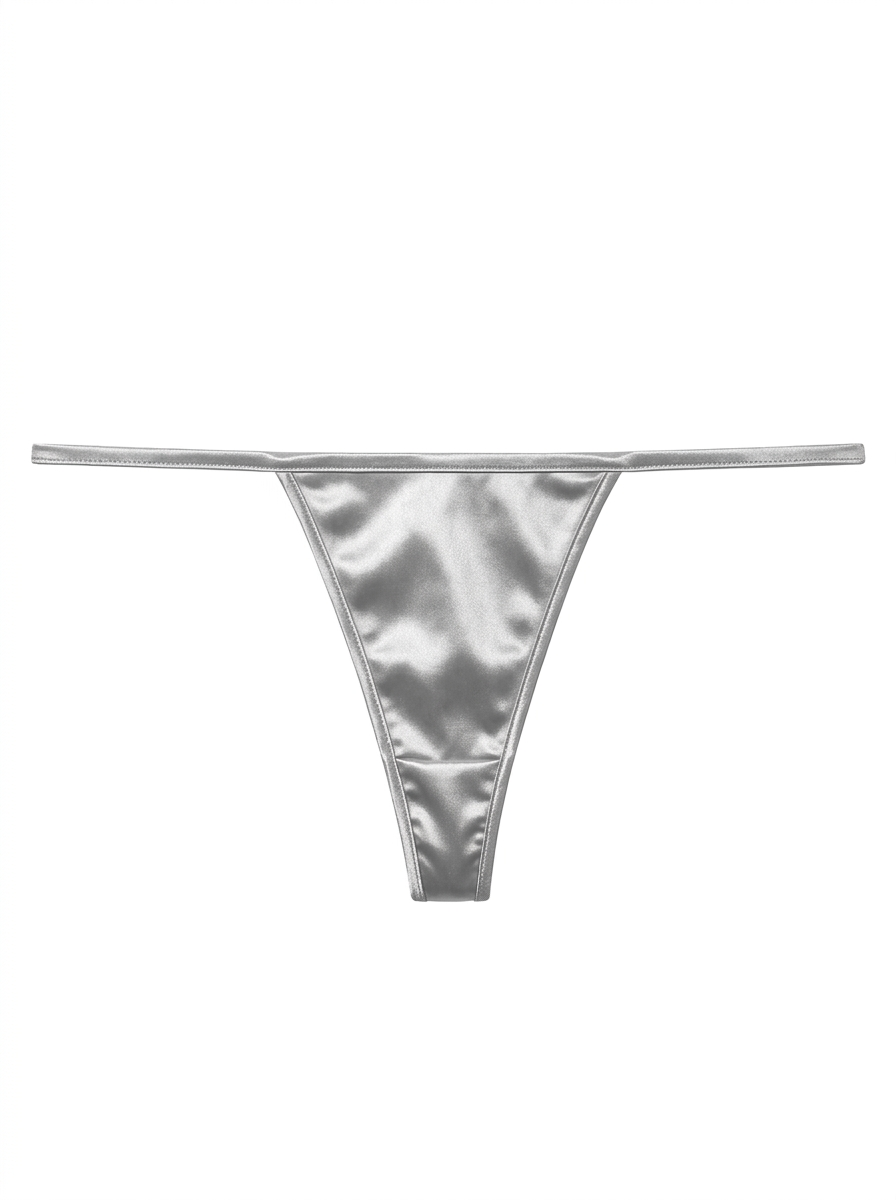 Bonjour Sleep Satin Thong: Silver